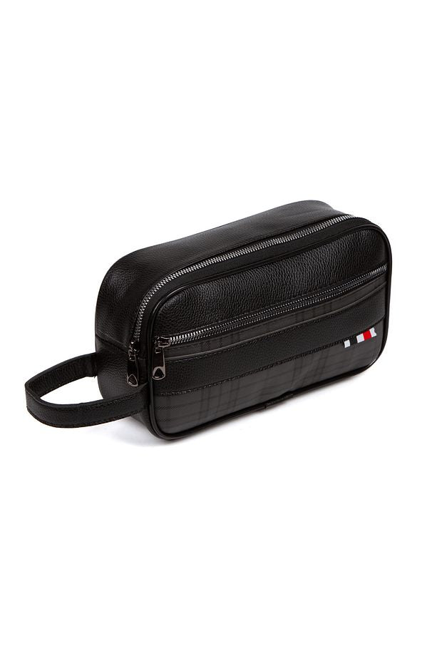 CoffePress Seyahat Çantası - Siyah Vegan Deri Suya Dayanıklı El Çantası