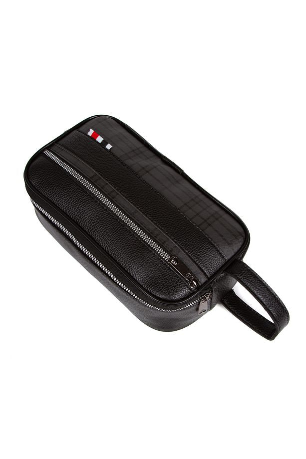 CoffePress Seyahat Çantası - Siyah Vegan Deri Suya Dayanıklı El Çantası